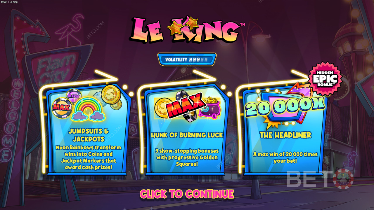 Gewinnen Sie das 20.000-fache Ihres Einsatzes beim Le King Slot Online!