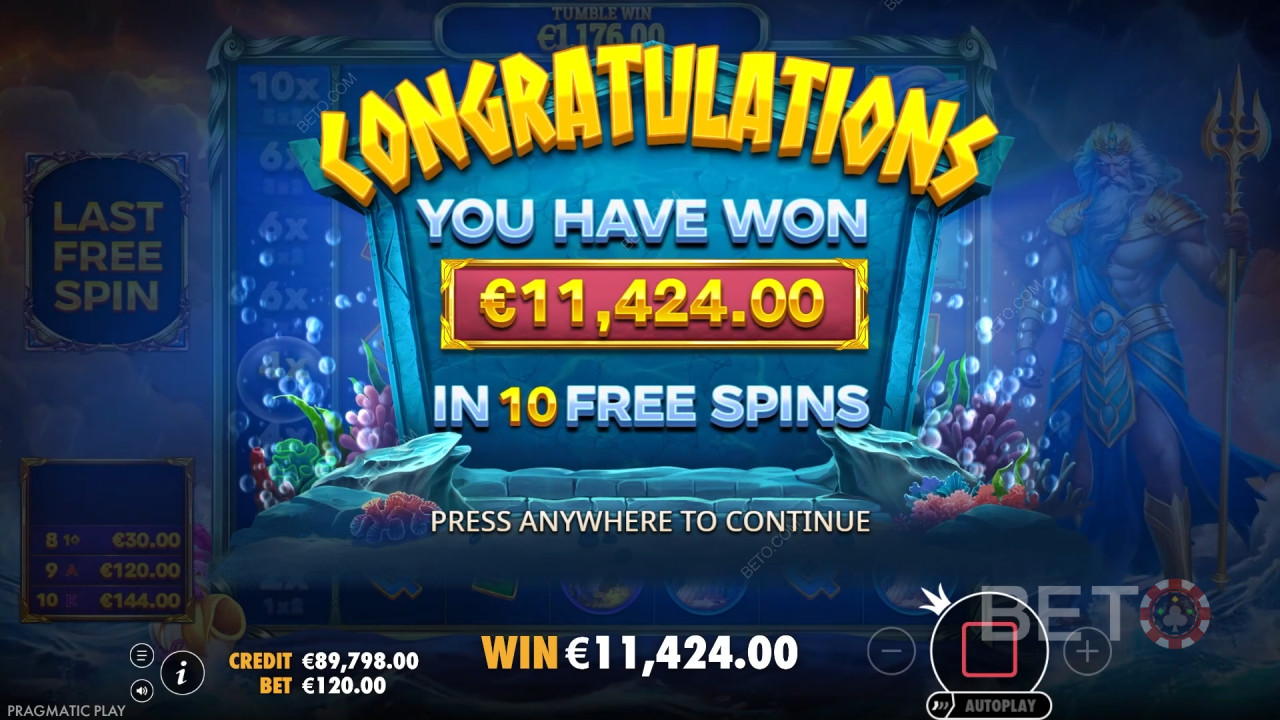 Gewinnen Sie das 5.000-fache Ihres Einsatzes in der Waves of Poseidon Slot Machine!