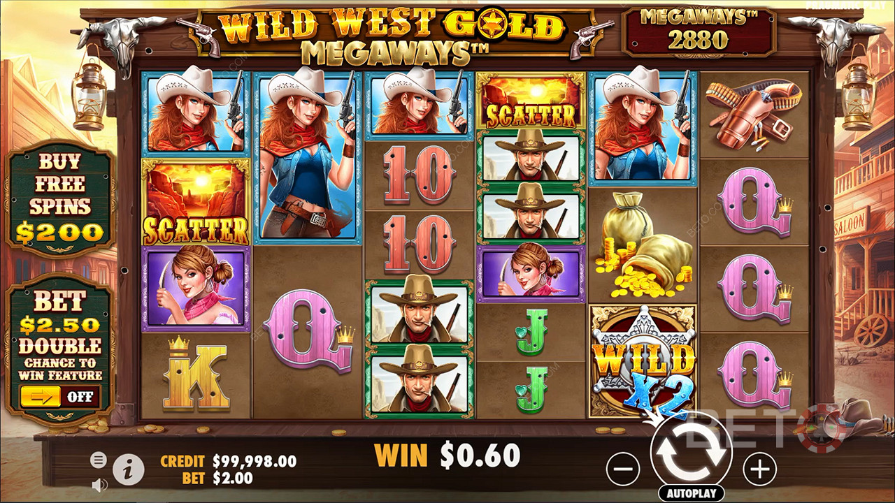 Genießen Sie endlose Möglichkeiten mit der Megaways-Mechanik im Wild West Gold Megaways-Spielautomaten