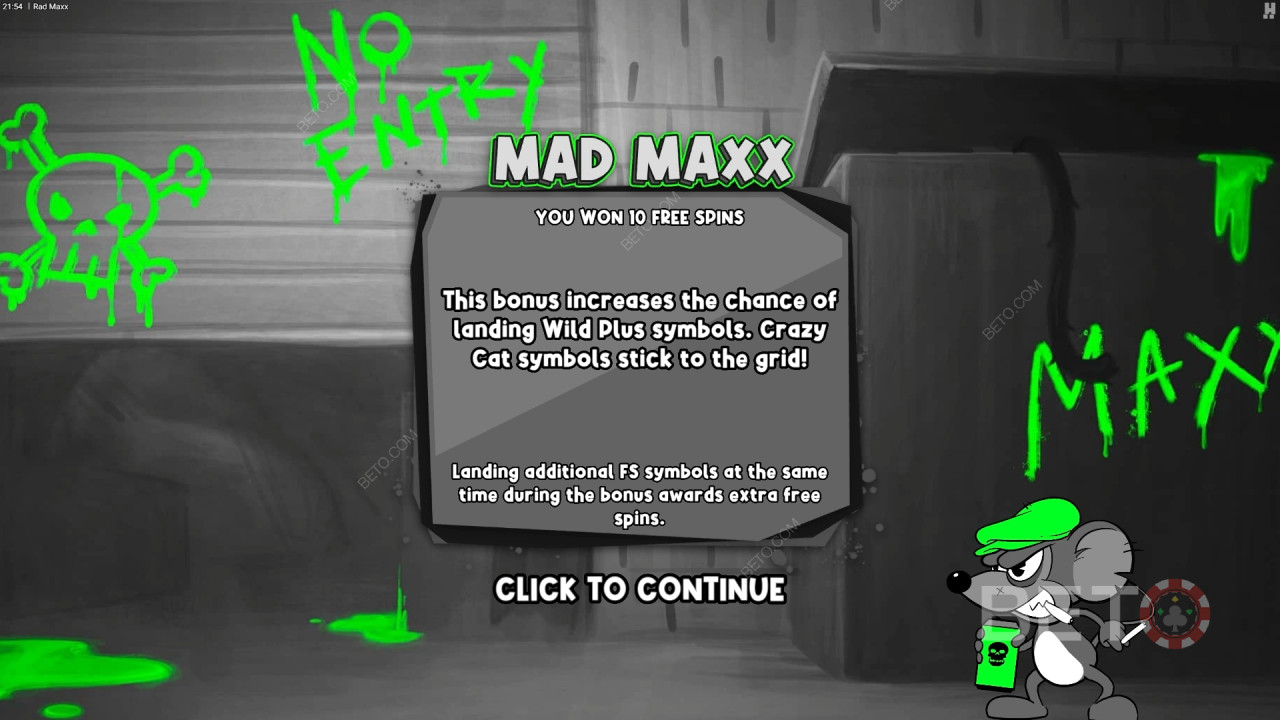 Erklärte Bonusfunktionen in Rad Maxx von Hacksaw Gaming