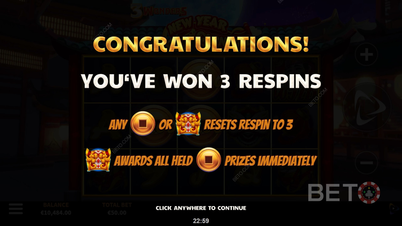 Erklärte Bonus-Features in 3 Wonders New Year Carnival von Boomerang Studios
