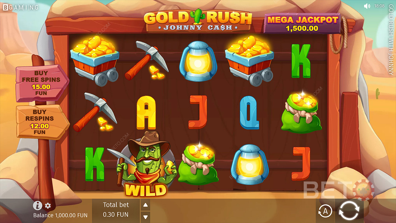 Kaufen Sie direkt die Boni, die Sie im Casino-Spiel Gold Rush With Johnny Cash wünschen.