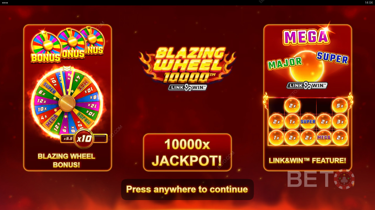Erklärte Bonusfunktionen in Blazing Wheel 10000 von Nailed It! Spiele
