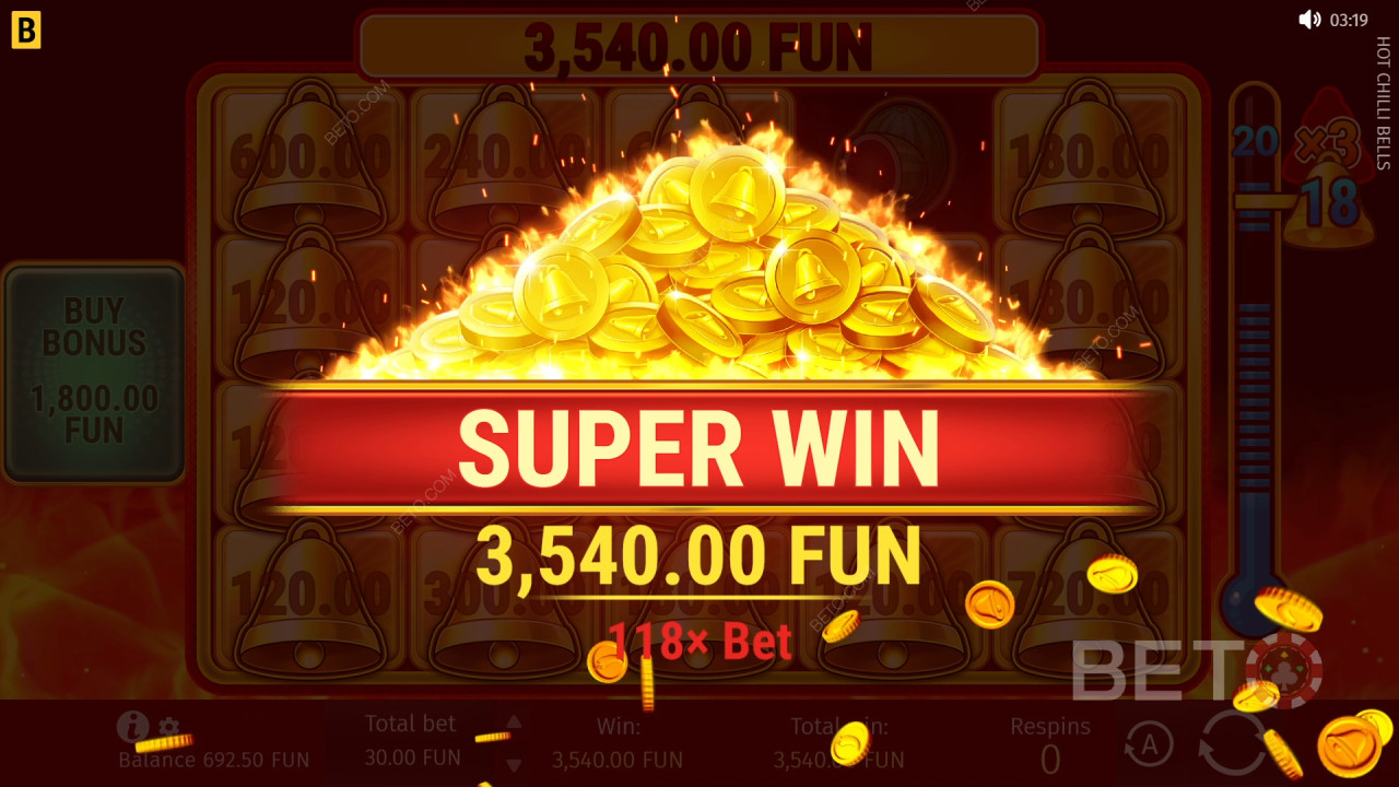 Gewinnen Sie das 5.000-fache Ihres Einsatzes im Hot Chilli Bells Slot Online!