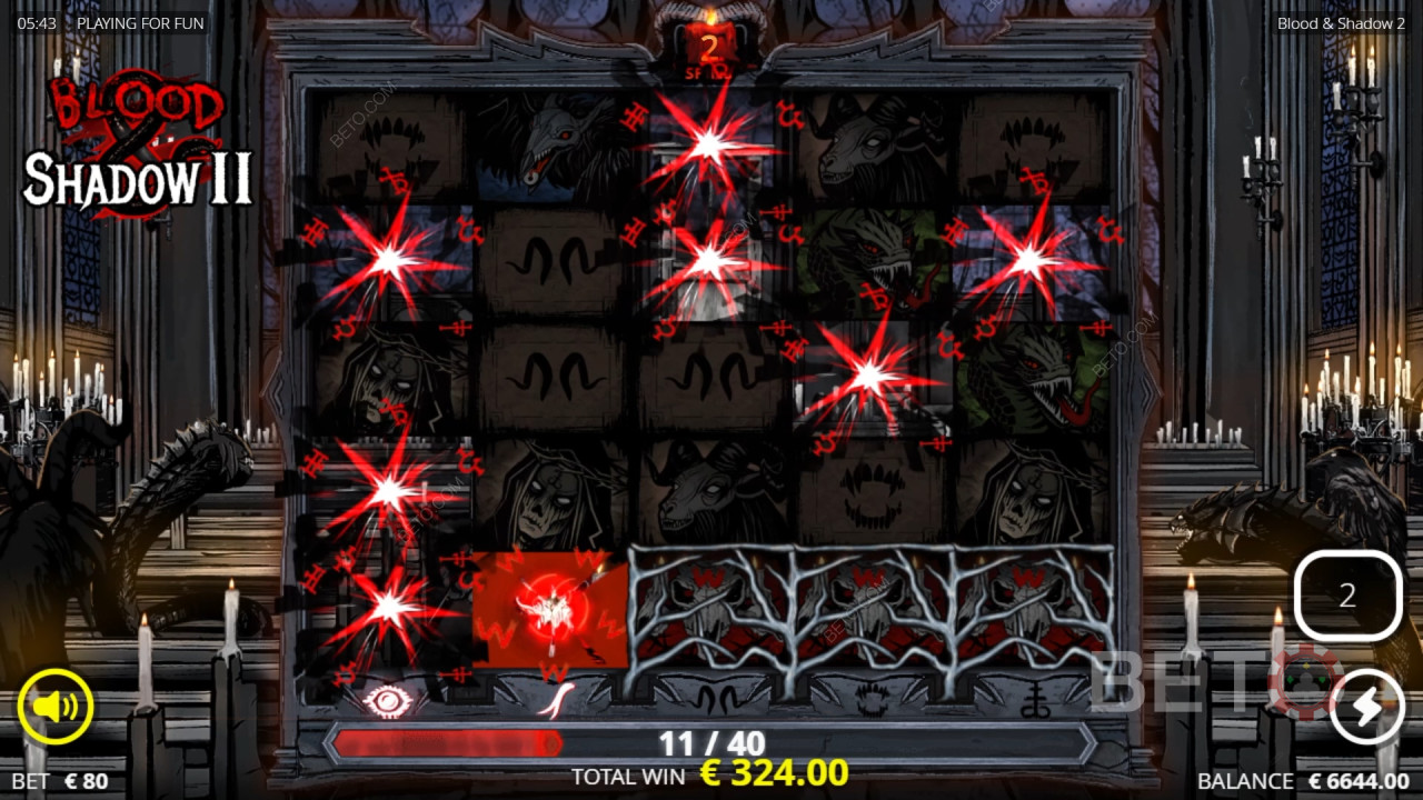 Erläuterung der Bonusfunktionen in „Blood & Shadow 2“ von Nolimit City