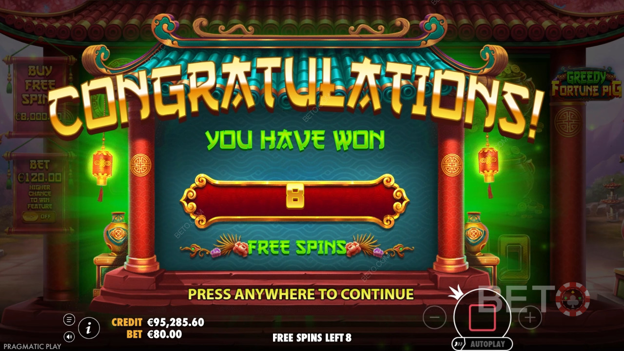 Gewinnen Sie das 8.888-fache Ihres Einsatzes im Greedy Fortune Pig Slot!