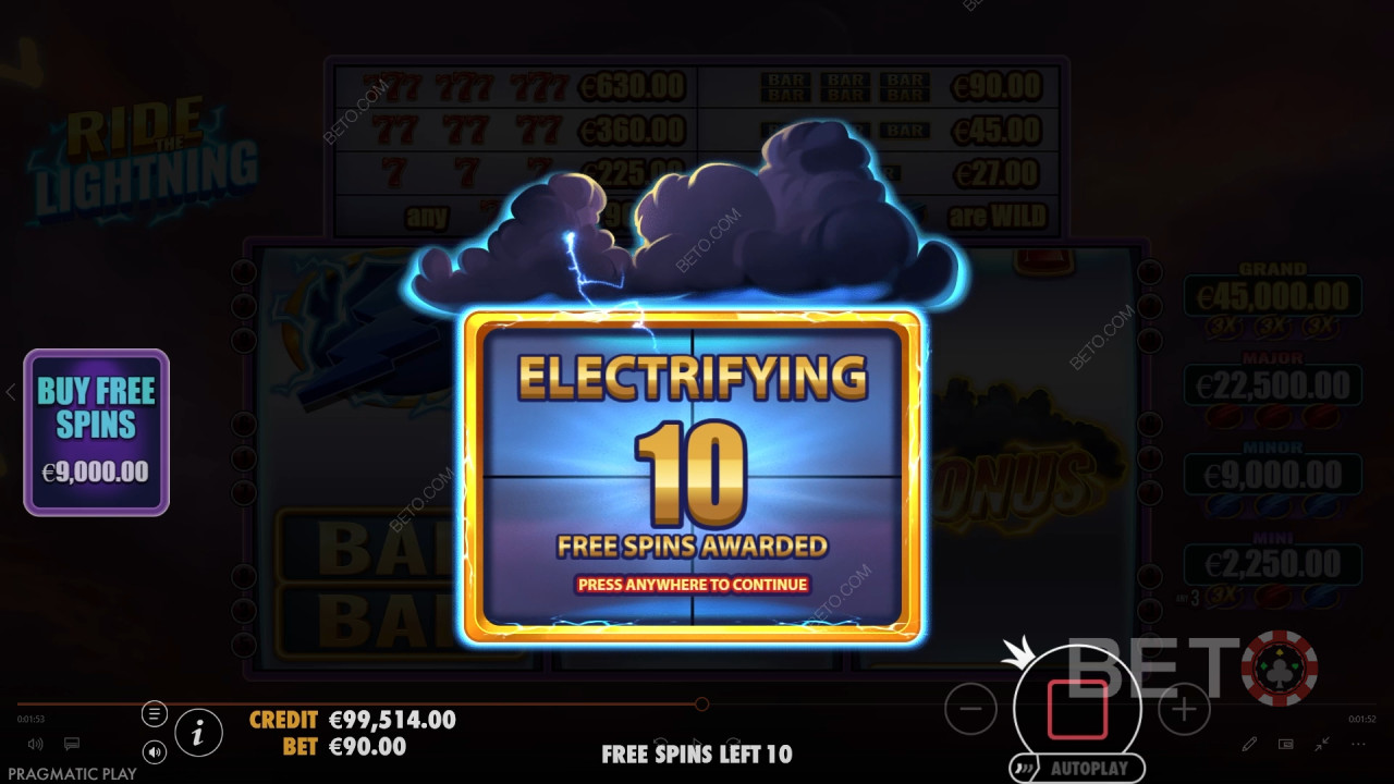 Bonus-Features erklärt in Ride the Lightning von Pragmatic Play