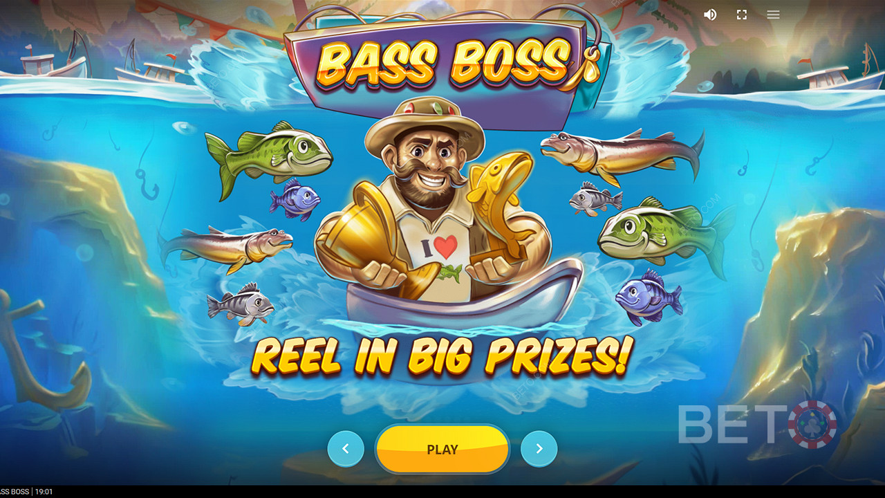 Gewinnen Sie große Preise mit Freispielen, der Fangfunktion und vielem mehr im Bass Boss-Spielautomaten