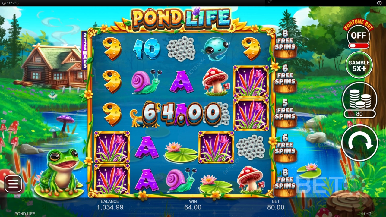 Gewinnen Sie das 5.000-fache Ihres Einsatzes im Pond Life Online Slot!