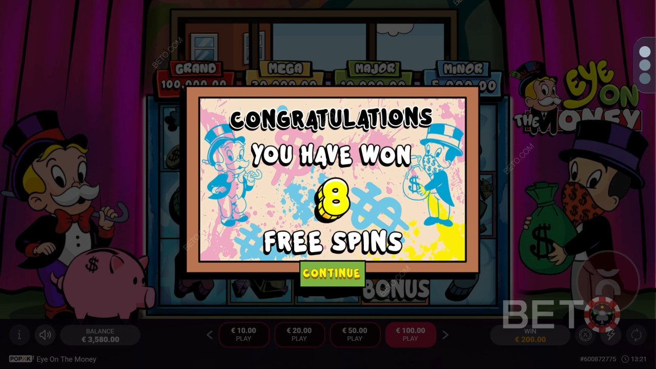 Erklärte Bonusfunktionen in Eye on the Money von Popok Gaming