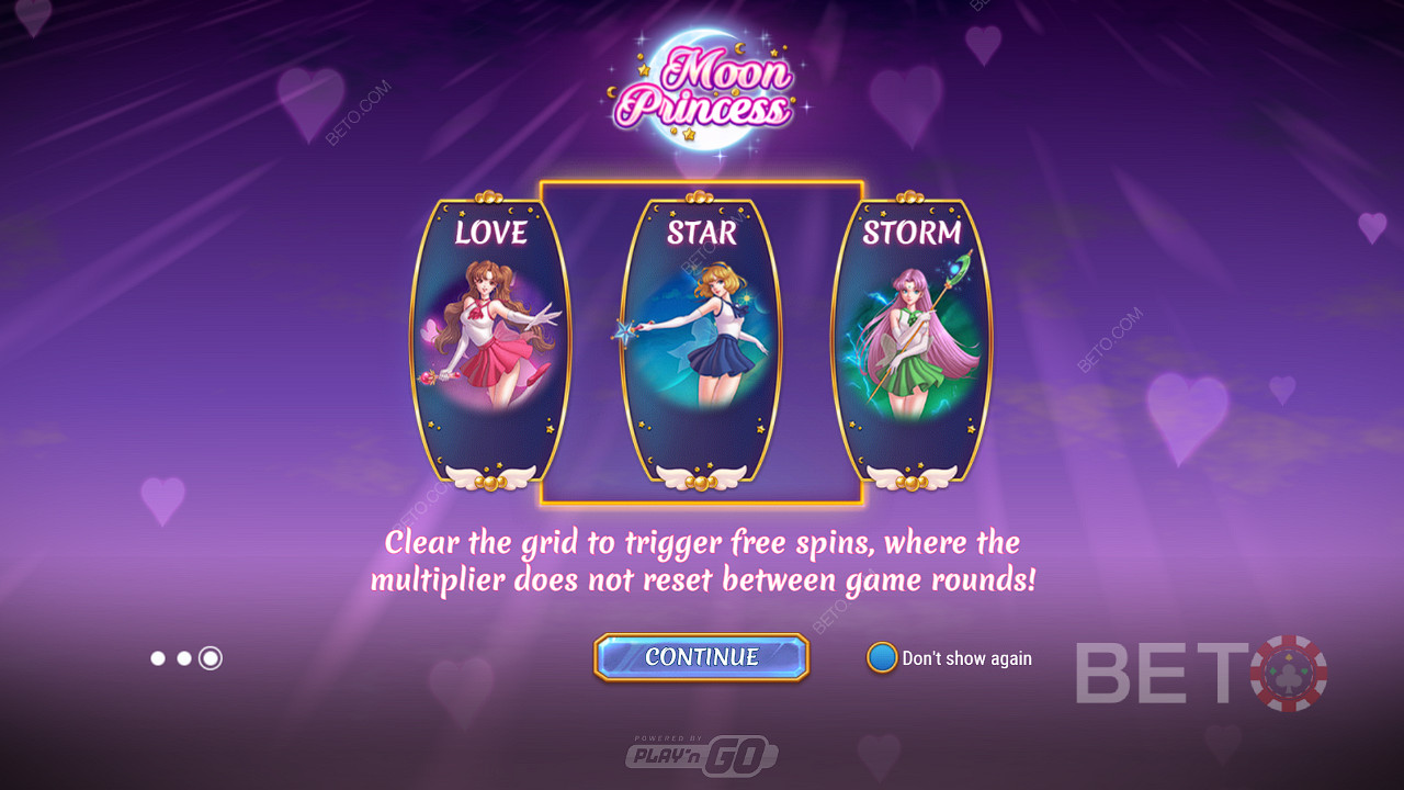 Wählen Sie die Art von Freispielen, die Sie im Moon Princess-Spielautomaten wünschen