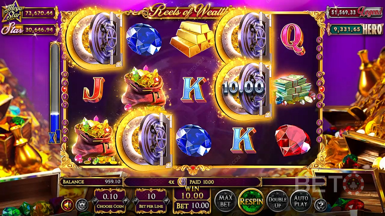 Das Scatter-Symbol zahlt an beliebiger Stelle im Reels of Wealth Online-Spielautomaten