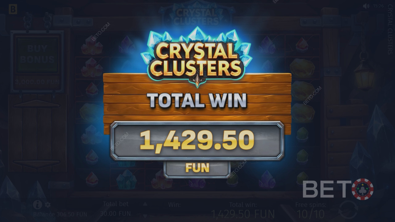 Gewinnen Sie das 5.000-Fache Ihres Einsatzes beim Online-Slot „Crystal Clusters“!