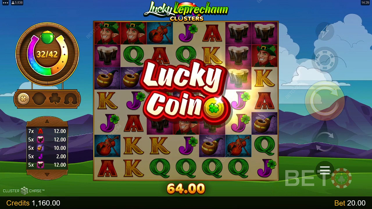 Gewinnen Sie das 4.600-fache Ihres Einsatzes beim Lucky Leprechaun Clusters Video Slot!