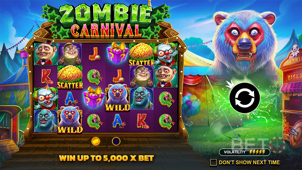 Gewinnen Sie das 5.000-fache Ihres Einsatzes am Spielautomaten Zombie Carnival