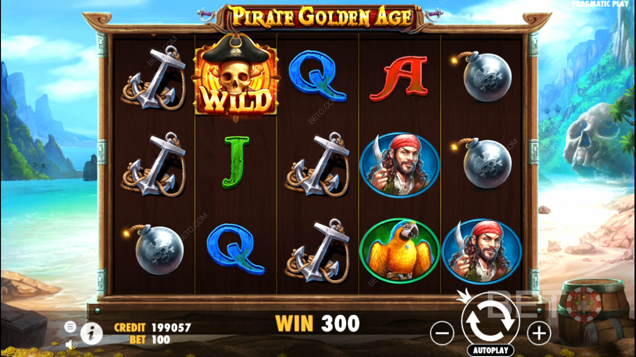 Sogar die regulären Gewinnsymbole können beim Pirate Golden Age Slot große Auszahlungen bringen