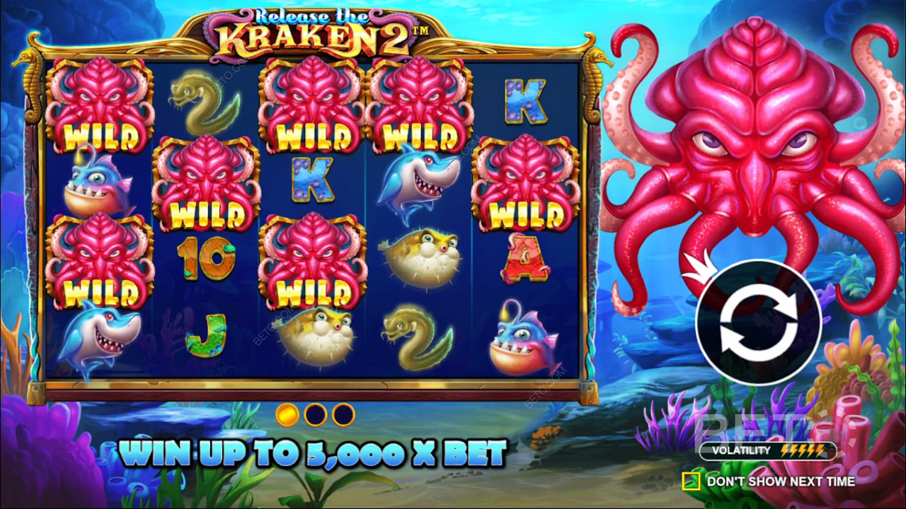 Genießen Sie zufällige Boni im Spielautomaten Release the Kraken 2