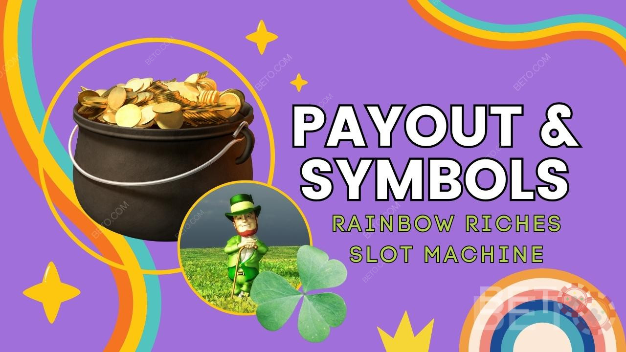 Auszahlung und Symbole in The Rainbow Riches Spiel erklärt