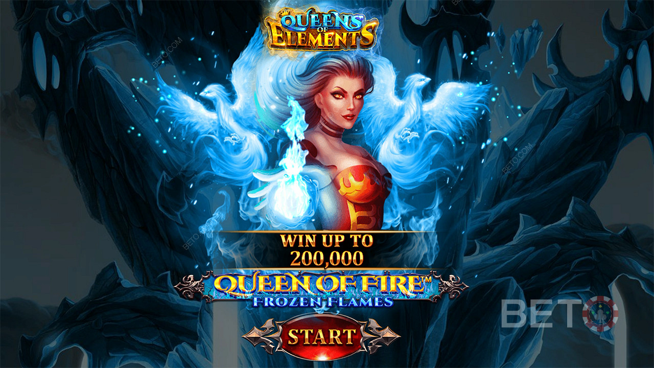 Gewinnen Sie das bis zu 2.000-fache Ihres Einsatzes beim Spielautomaten Queen of Fire - Frozen Flames