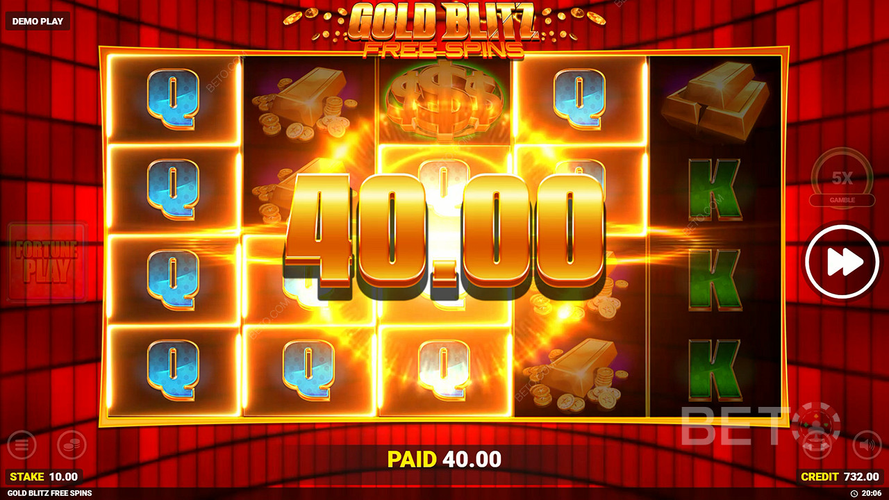 Gewinnen Sie das 50.000-fache Ihres Einsatzes beim Gold Blitz Free Spins Slot!