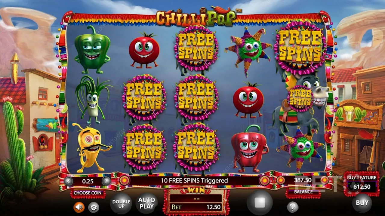 Spielbeispiele für den mexikanischen Video-Spielautomaten ChilliPop