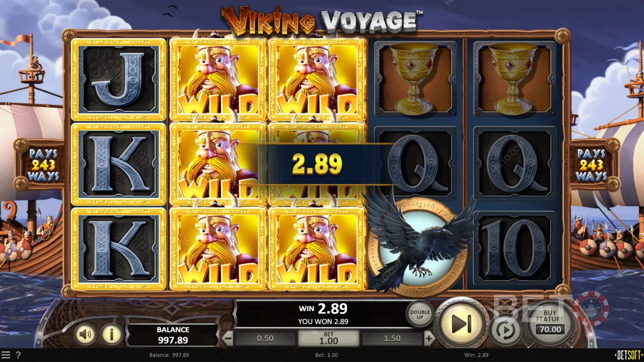 Spielverlauf des Videospielautomaten Viking Voyage