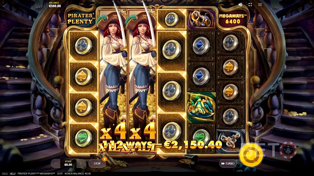 Spielverlauf des Online-Spielautomaten Pirates