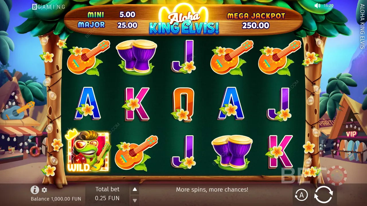 Gameplay-Beispiel für Aloha King Elvis