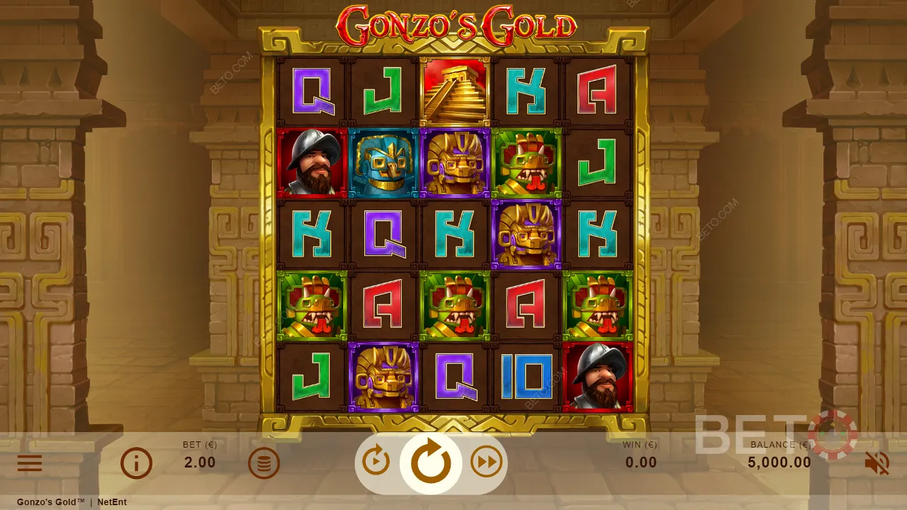 Spielverlauf des Video-Spielautomaten Gonzo