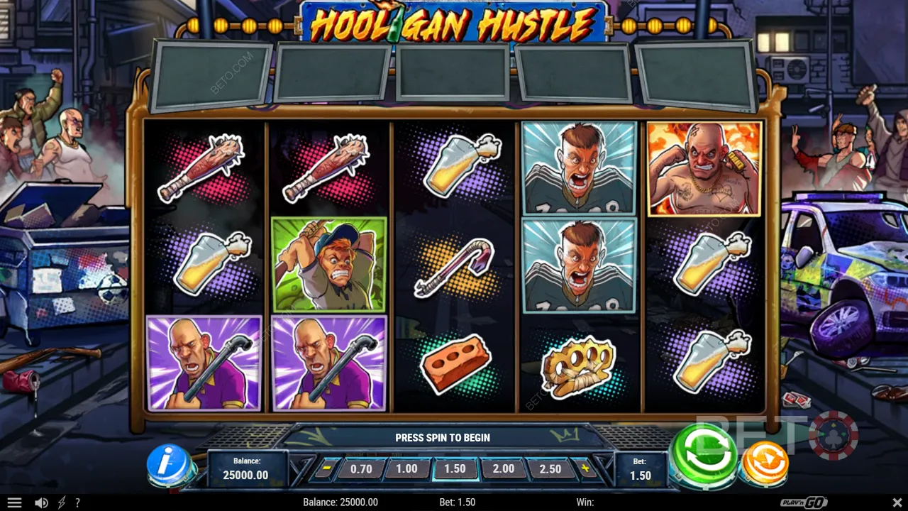 Spielverlauf des Hooligan Hustle Spielautomaten