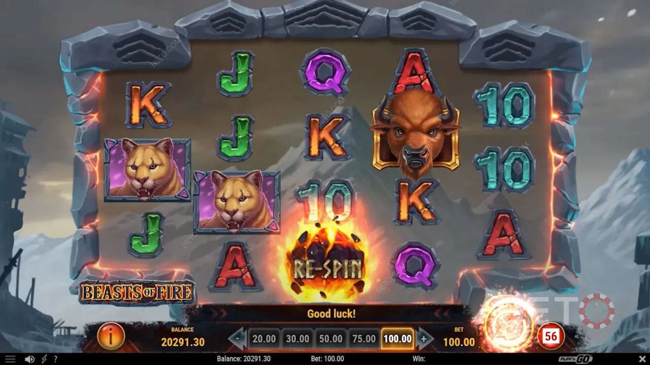 Gameplay-Beispiele von Beasts of Fire mit explosiven Animationen