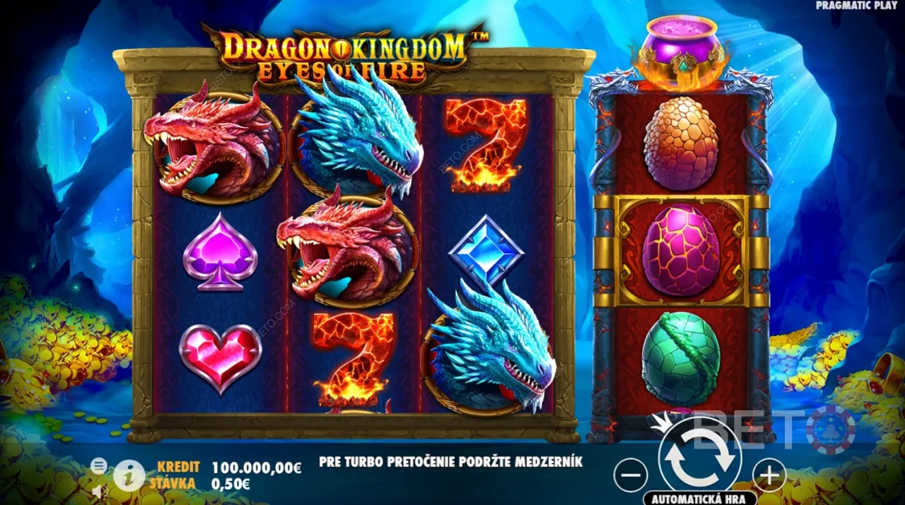 Spielverlauf von Dragon Kingdom Eyes of Fire Video Slot
