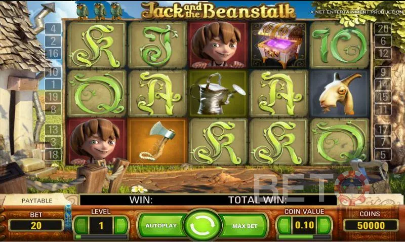 Verschiedene Bonusfunktionen in Jack and the Beanstalk